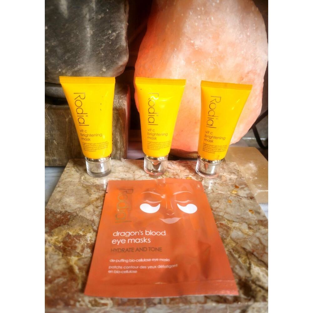 🍊 Lot Three 3X RODIAL VIT-C Mini BRIGHTENING MASKS & Dragon's Blood Eye Mask